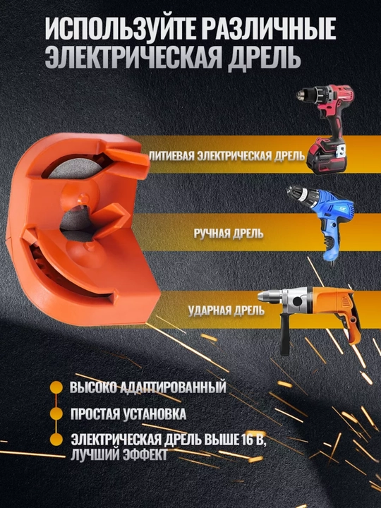 Parmalarni o‘tkirlash uchun charxlagich, drel, shurupburagich