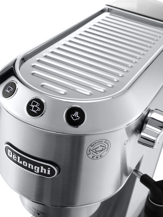 Кофеварка рожковая DeLonghi EC685.M Dedica с капучинатором, 15 бар, 1350 Вт, серебристая