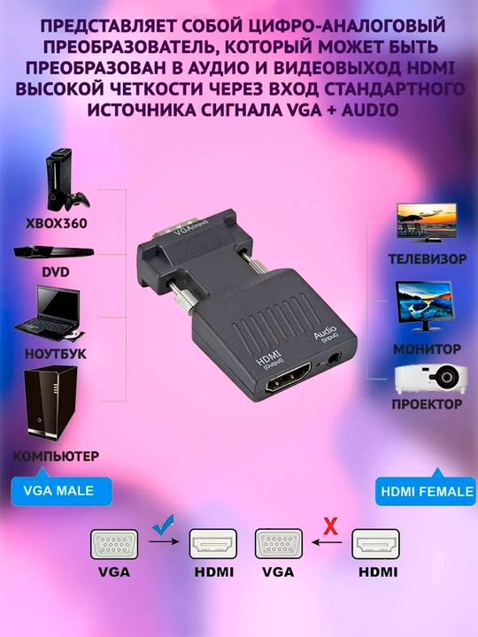 Адаптер с USB Type-C к HDMI, VGA 4K при 60 Гц, для ноутбуков, проекторов, планшетов