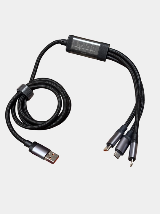 Кабель 3-в-1 с LED-индикатором вольтажа — TYPE-C/Lightning/MicroUSB