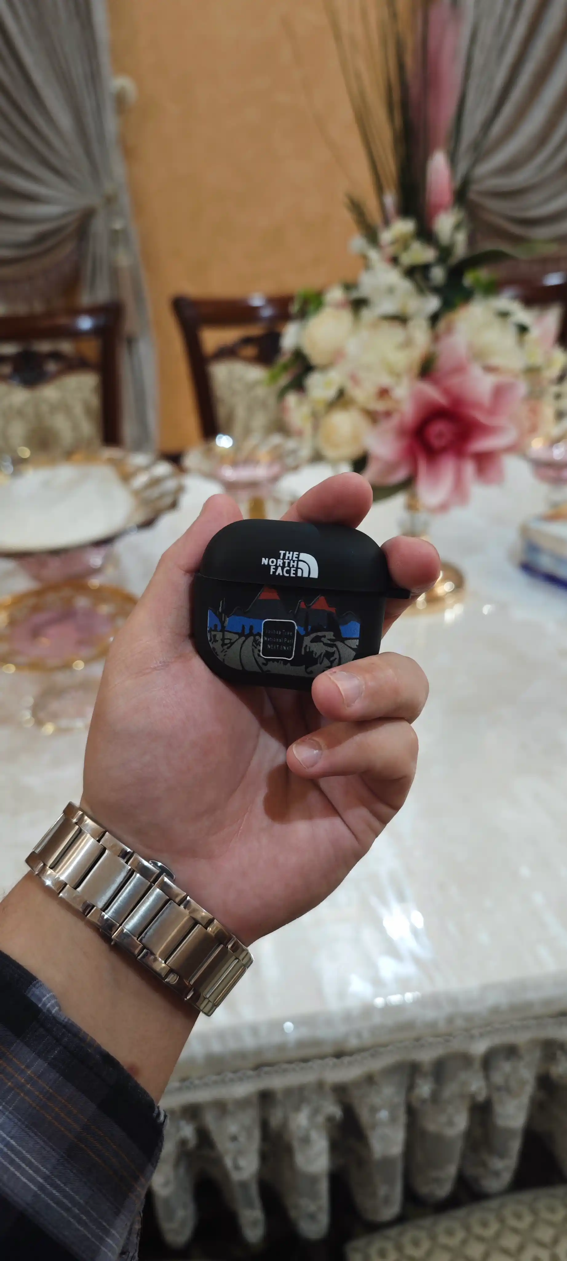 Чехол для наушников AirPods PRO, 3, 2 Pro, силиконовый, с притом The North Face