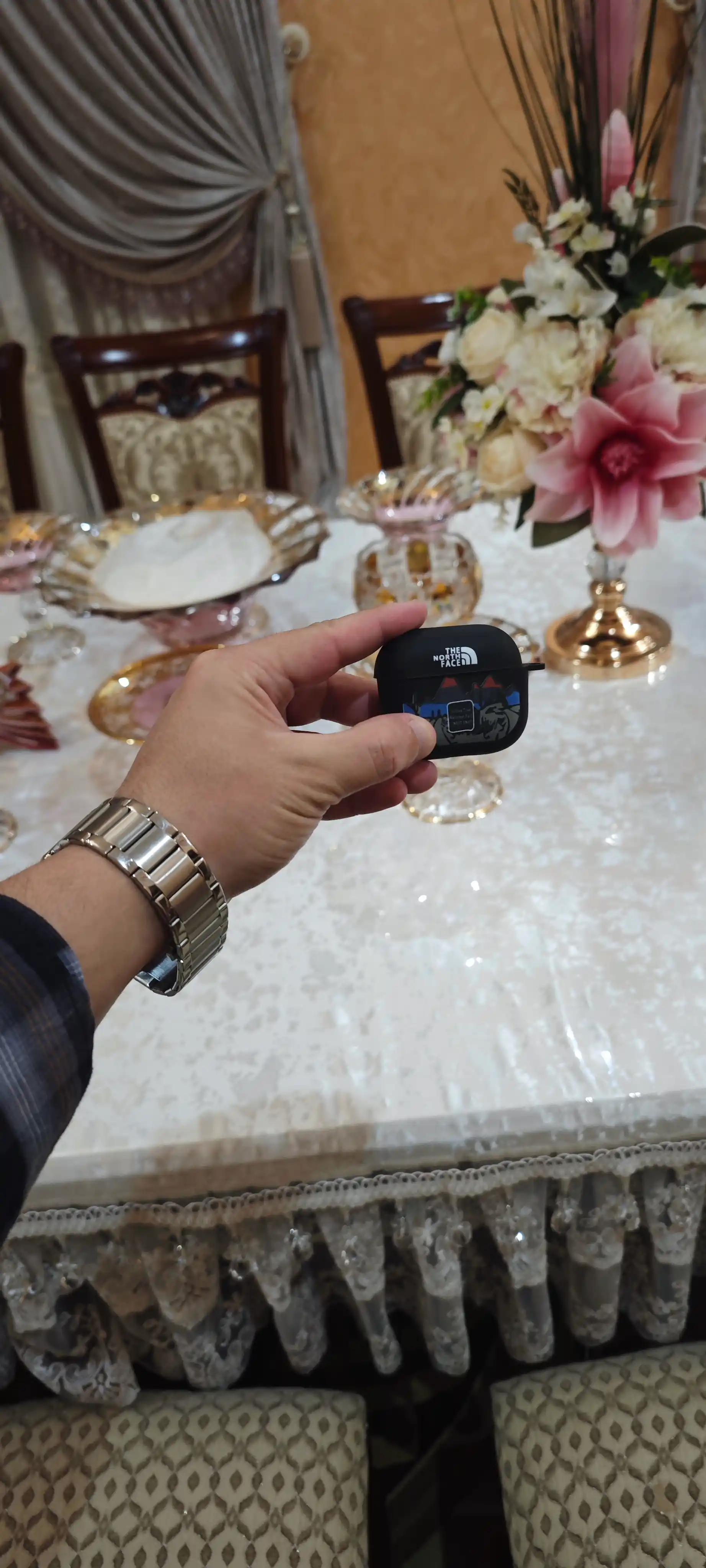 Чехол для наушников AirPods PRO, 3, 2 Pro, силиконовый, с притом The North Face