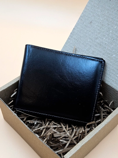 Кожаный мужской кошелёк с RFID-защитой — ZAGSYU-PORT-ЧЕРН
