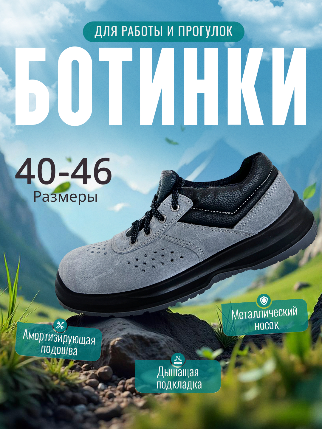 WorkStep – ish va kundalik yurish uchun poyabzal (ЗЕЛХАКИ)