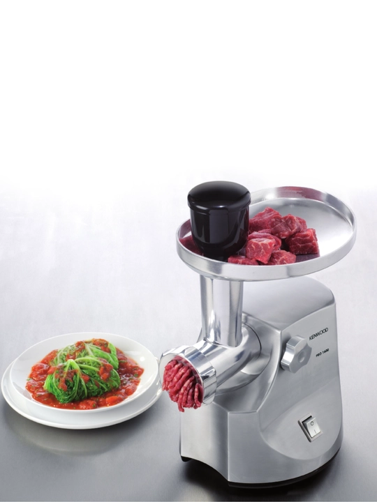Kenwood MG515 go‘sht maydalagich, 1600 Vt,  metall, 3 panjarali, kolbasa uchun nasadkalar