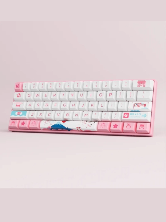 Akko 3068B PlusTokyo R2 CS Jelly Pink RGB USB o‘yin mexanik klaviaturasi