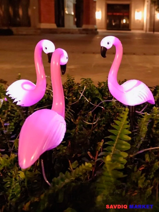 Flamingo” bog‘ chirog‘i, 3 dona, quyosh batareyasida, bog‘ va dala hovli uchun