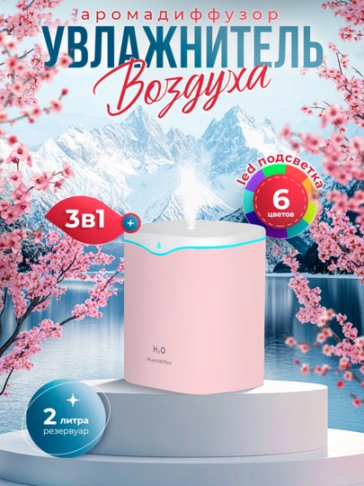 Увлажнитель воздуха, ультразвуковой, с подсветкой, 2 л, экономный — INTELL-UVL-КОНФЕТН