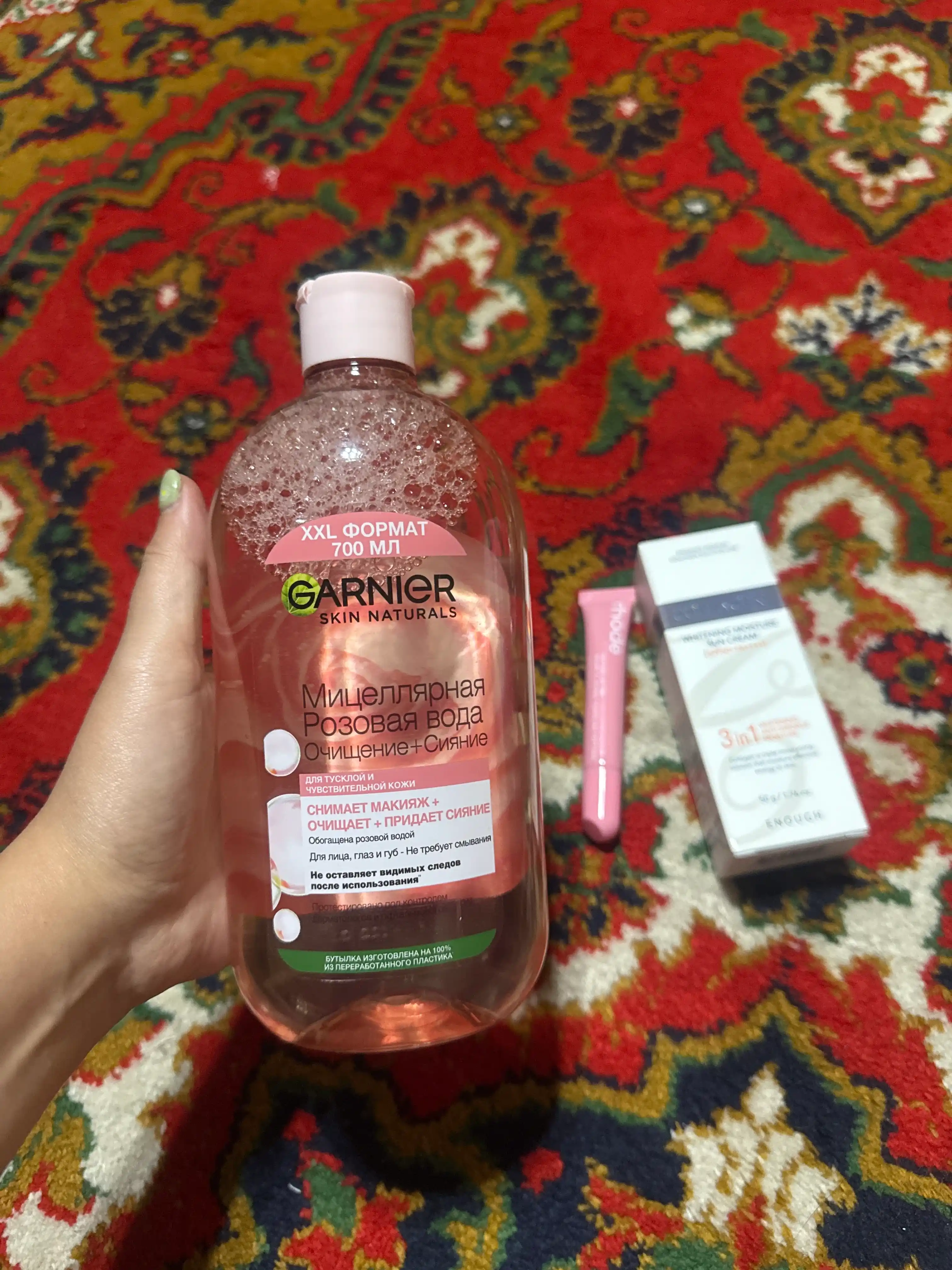 Garnier Micellar Rose Water, Cleanse + Radiance, zerikarli va sezgir teri uchun, 700ml