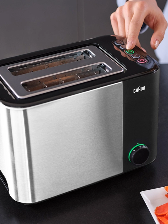 Тостер BRAUN HT5015BK, 1000 Вт, 2 отделения, 13 степеней поджаривания