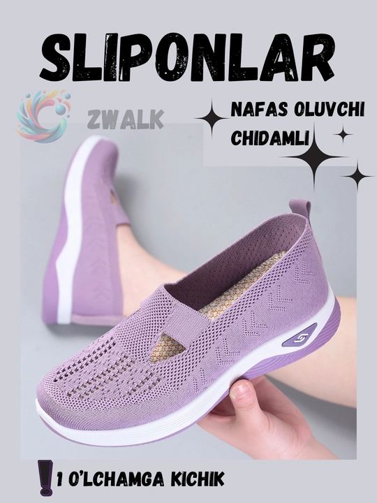 Ayollar sliponlari ZWALK yozgi matoli havo o'tkazuvchan har kungi yumshoq poyabzal