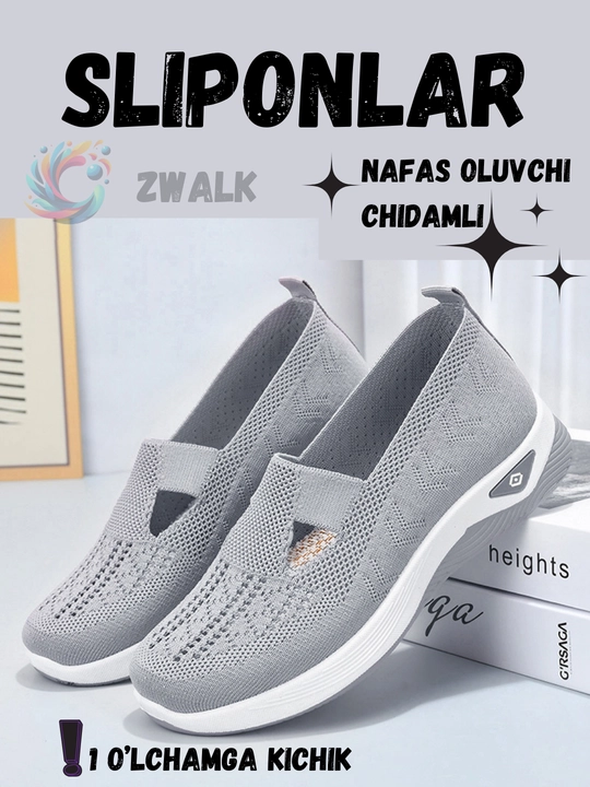 Ayollar sliponlari ZWALK yozgi matoli havo o'tkazuvchan har kungi yumshoq poyabzal