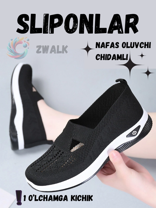 Ayollar sliponlari ZWALK yozgi matoli havo o'tkazuvchan har kungi yumshoq poyabzal