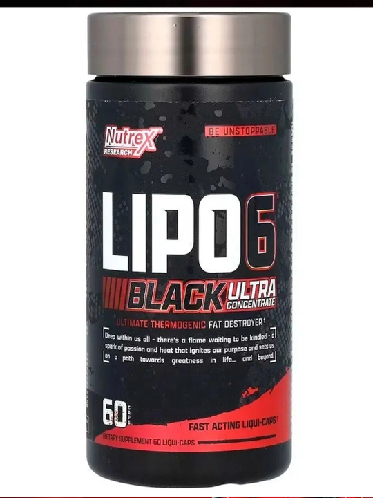 Yog' yoquvchi Nutrex Lipo HARDCORE 6 Black Maximum Potency, 60 kapsula