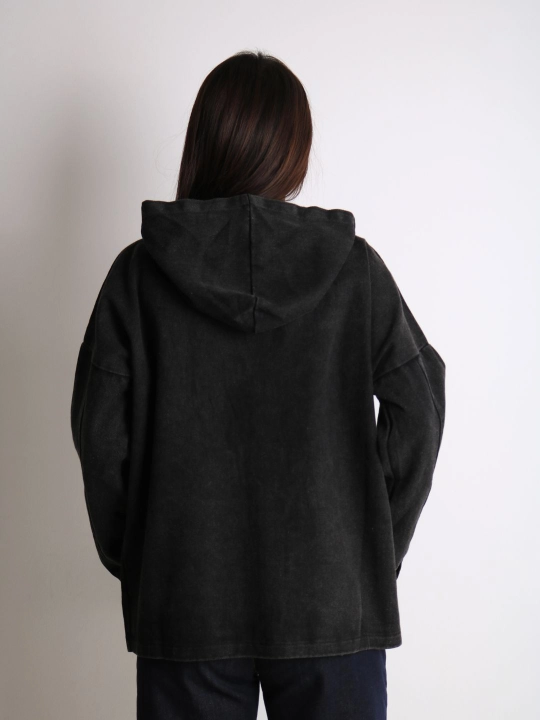Ayollar oversize jins kurtkasi, 100% paxta, bahor-kuz, XL–XXXL o‘lcham