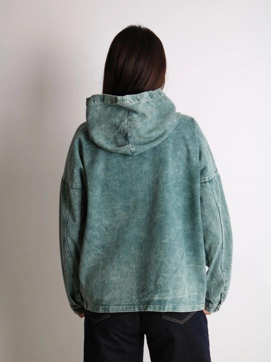 Ayollar oversize jins kurtkasi, 100% paxta, bahor-kuz, XL–XXXL o‘lcham