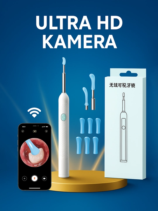 LED quloq kirini olib tashlash, simsiz quloq kamerasi Ultra HD, otoskop vizual 10-to'plam