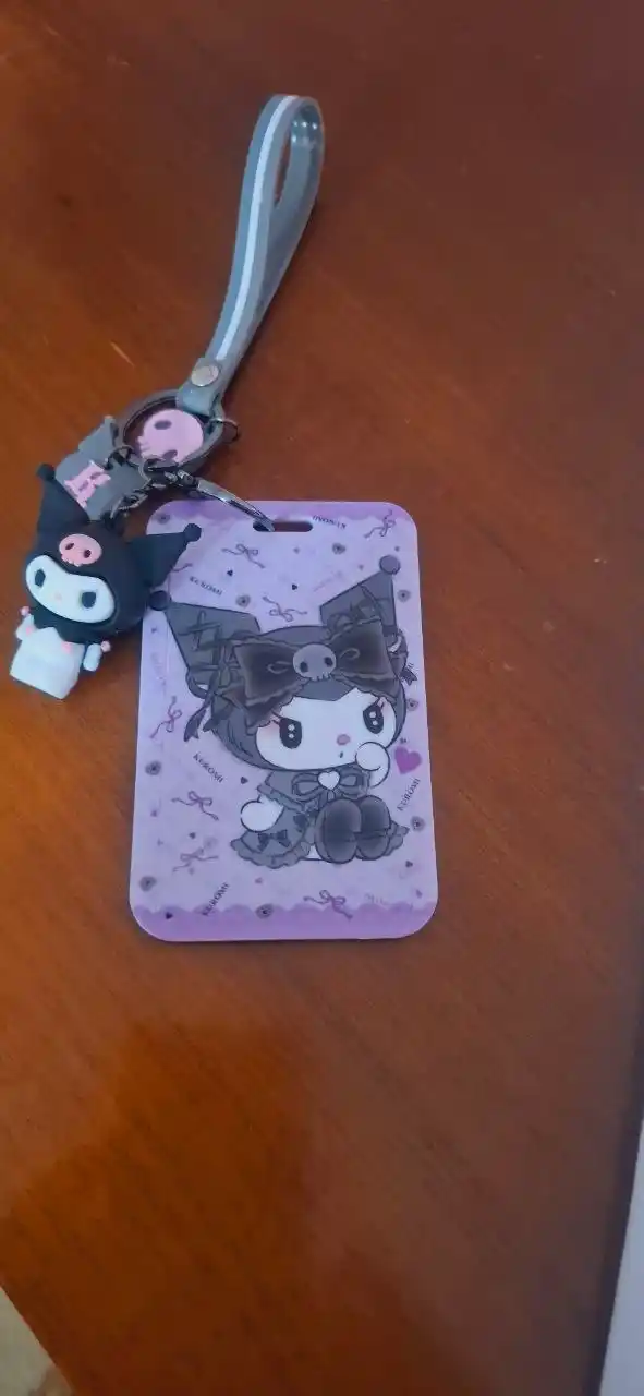 Картхолдер Kuromi, с брелоком - для банковской карты, карты АТТО, ID паспорта