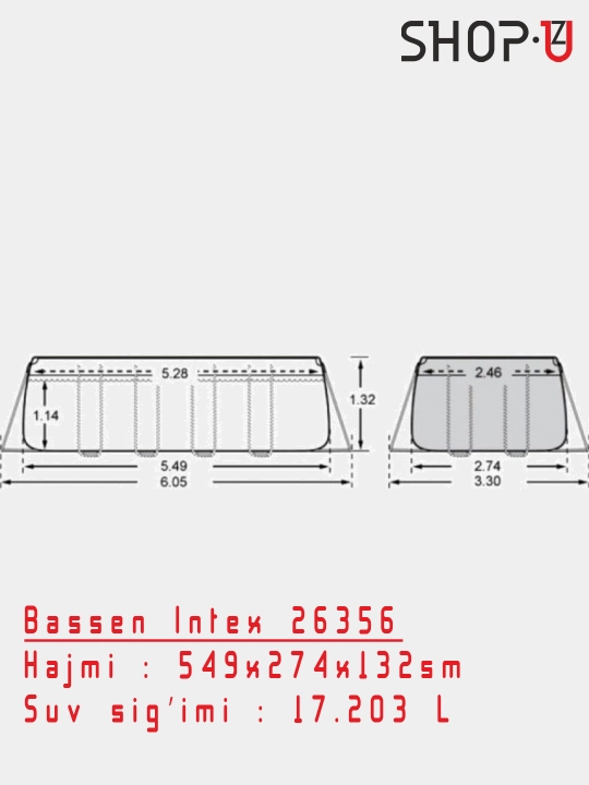 Karkasli basseyn Intex Prism/Metal Frame /Ultra XTR Frame Intex / Intex Easy Set