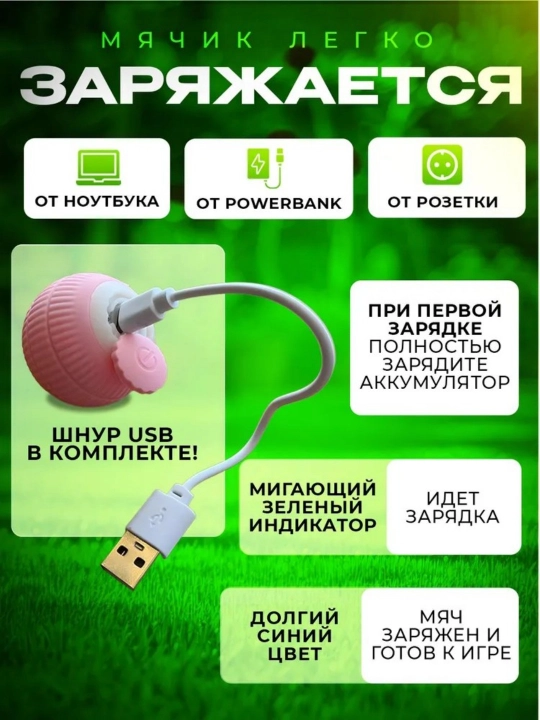 Игрушечный мяч для домашних животных, устойчивый к укусам, декомпрессионный, USB, розовый мяч