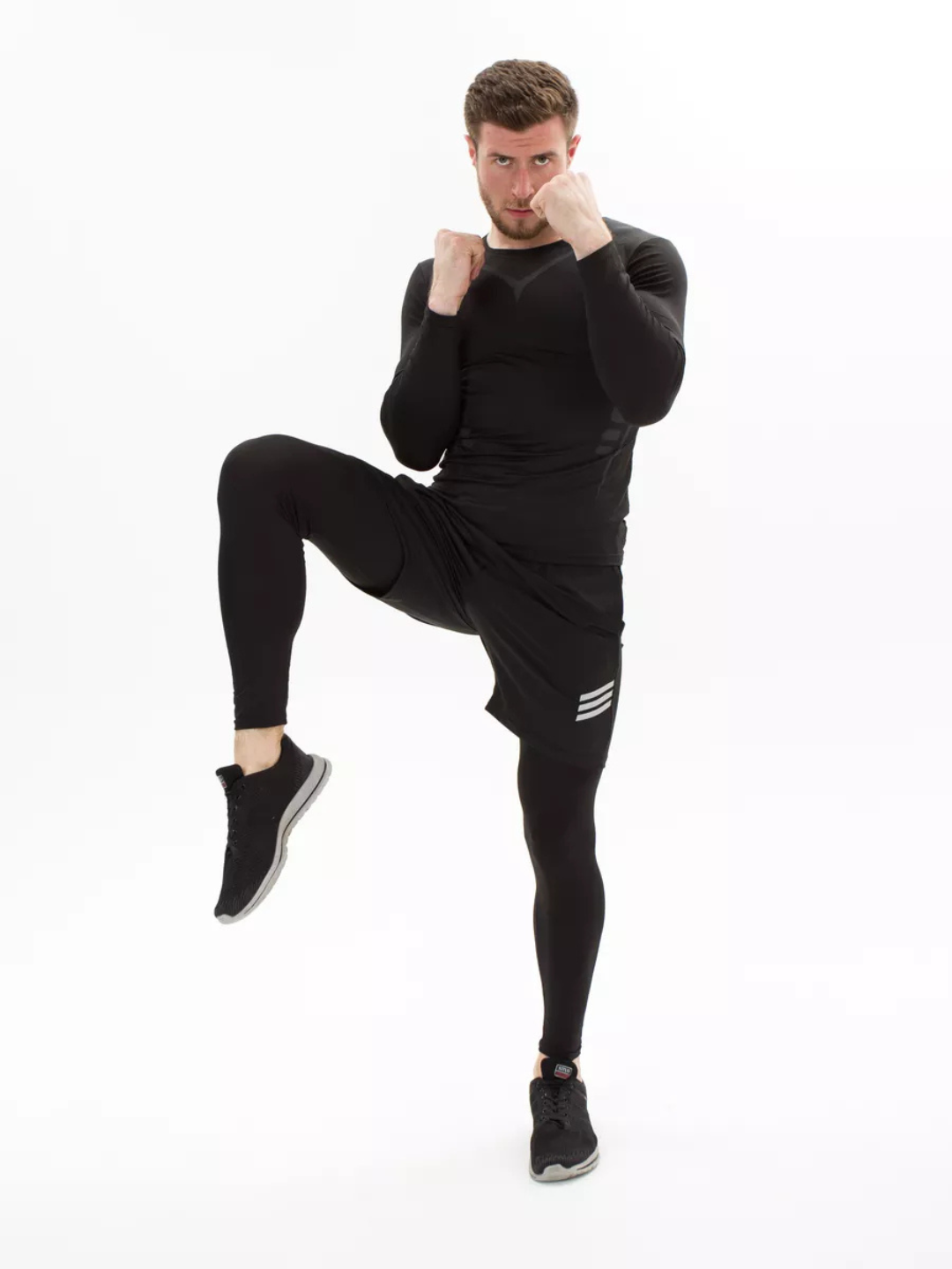 Rashgard erkaklar sport kiyimi 5x1, fitnes kiyimi, zal uchun termik ich kiyim, to‘plam