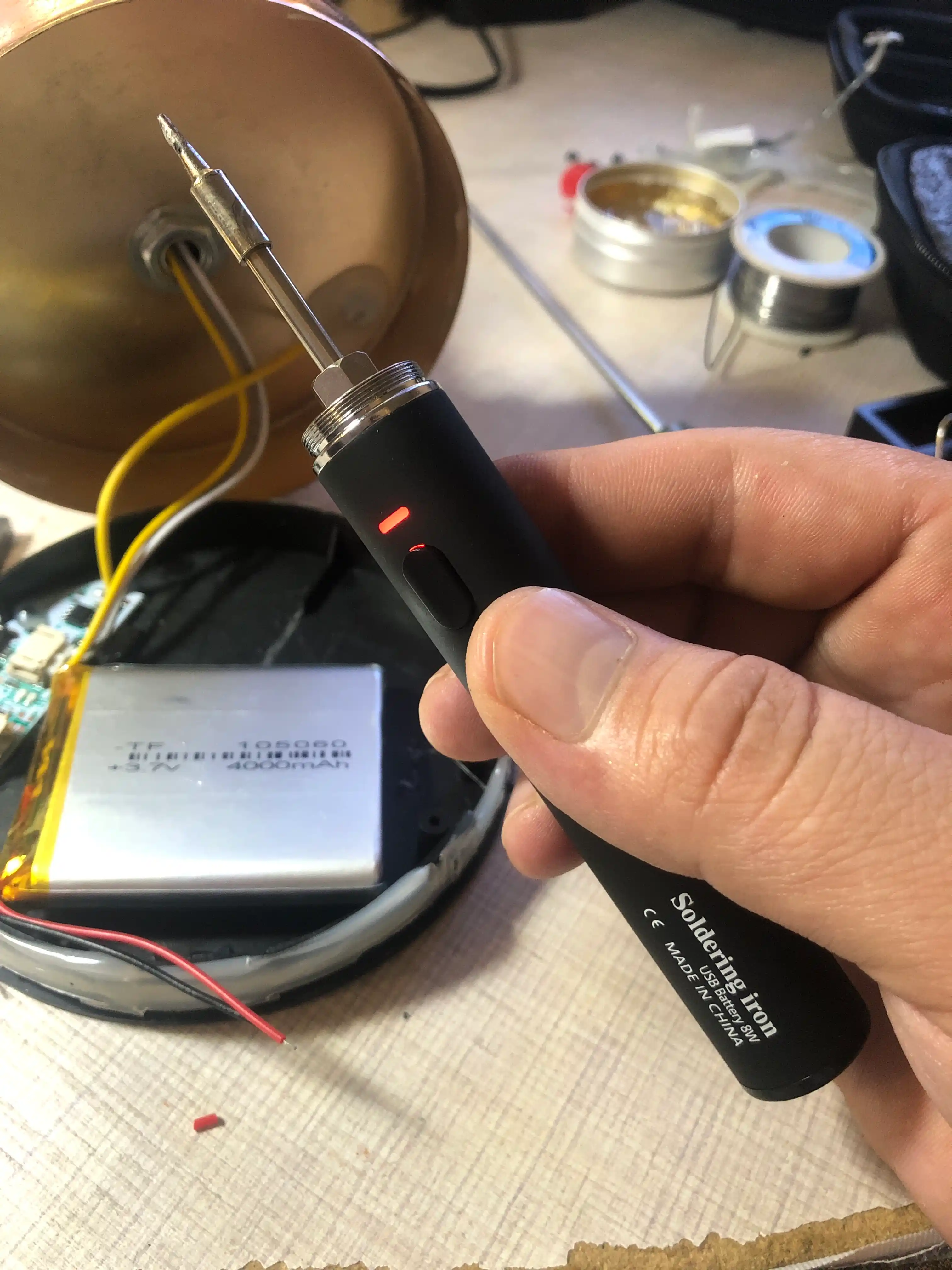 Portativ, simsiz, elektr kavsharlagich – Type-C, qayta zaryadlanuvchi, 3.7V, 2000 mAh