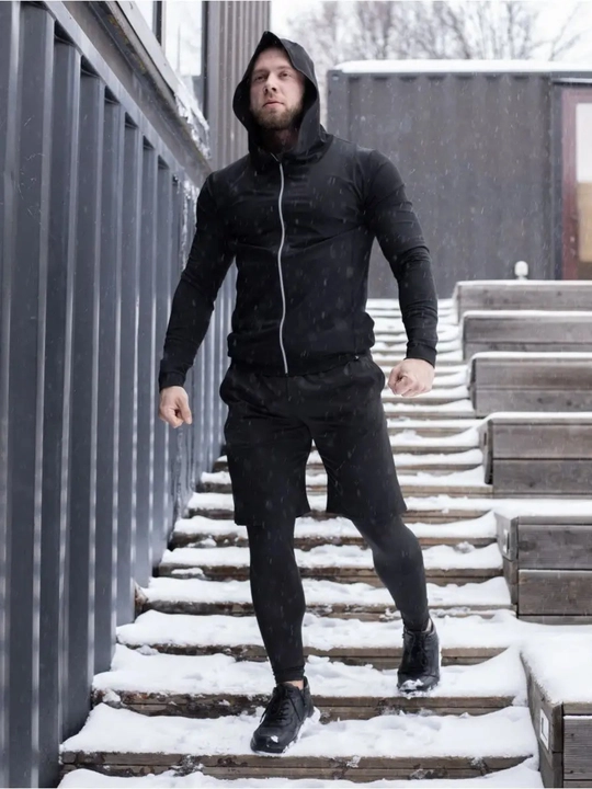 Rashgard sport kiyimlari, fitnes erkaklar kostyumi 5 tasi 1 da to'plam, zal termo kiyimlar
