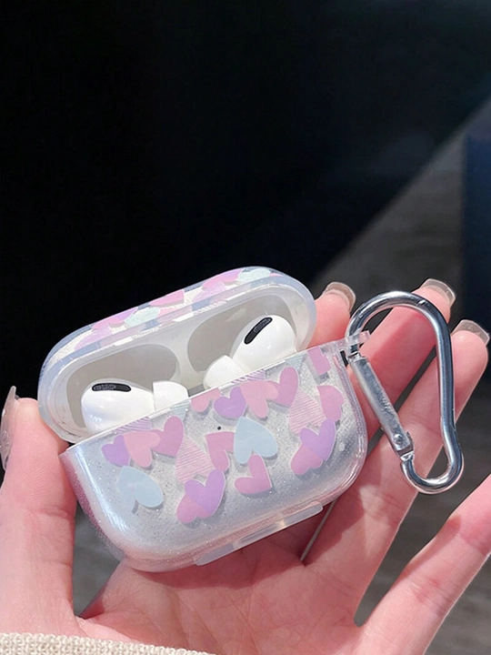 AirPods 1, 2 / Pro, 3, 4 simsiz quloqchinlar uchun g'ilof, yurak nashri bilan