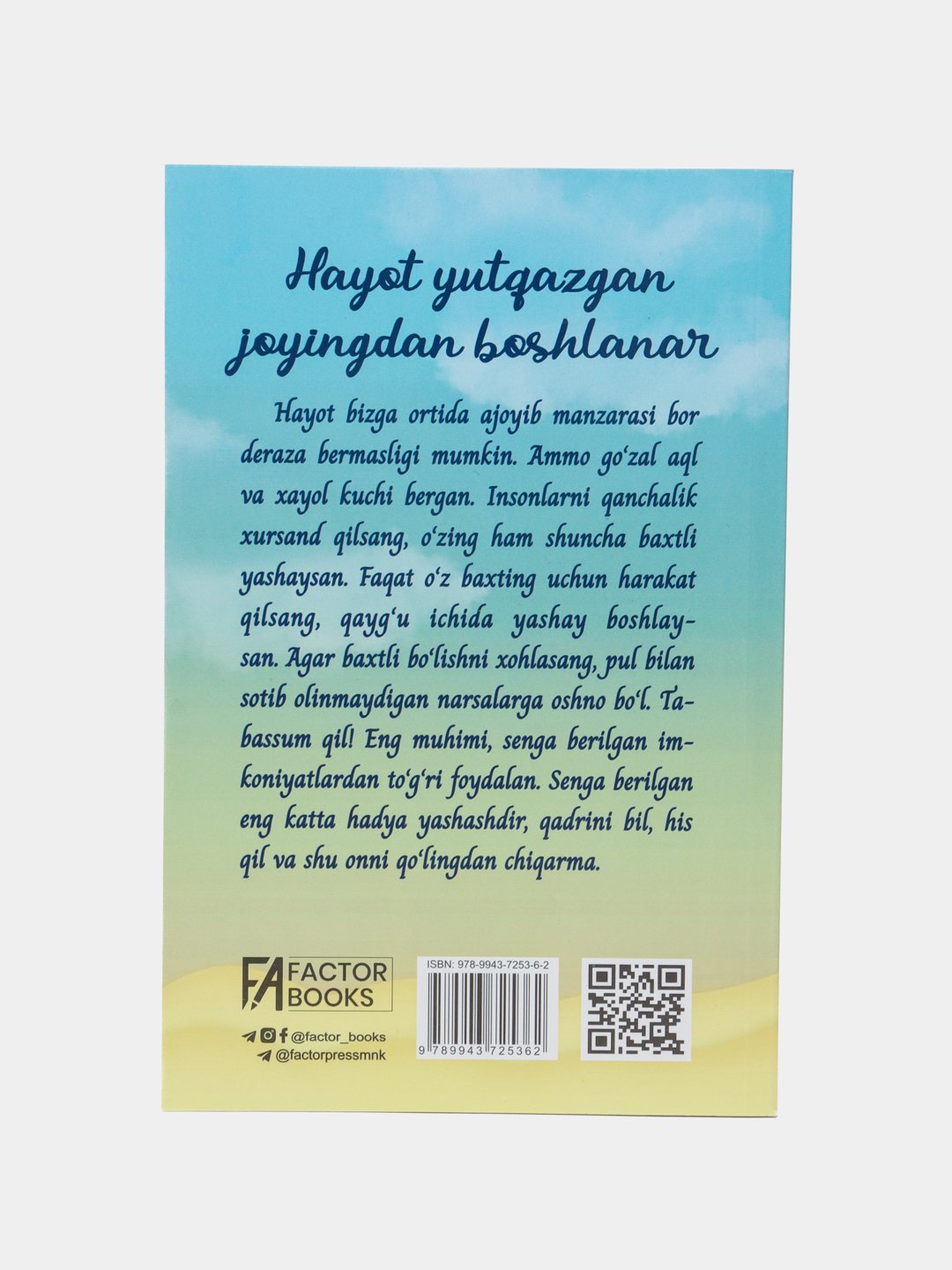 Kitob: "Hayot yutqazgan joyingdan boshlanar", Mirach Chag'ri Oqtosh