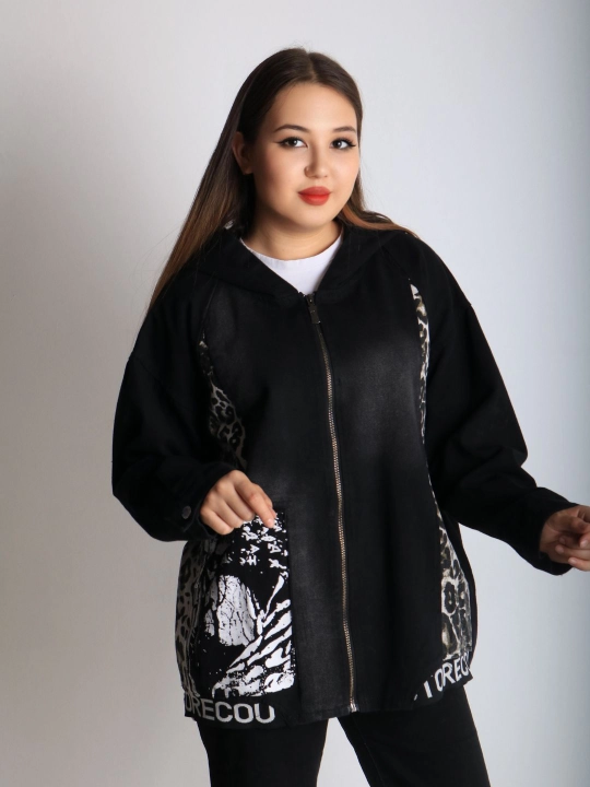 Ayollar uchun bahor-kuzgi universal kurtka, katta o‘lcham XL–XXXL, plus-size kiyim