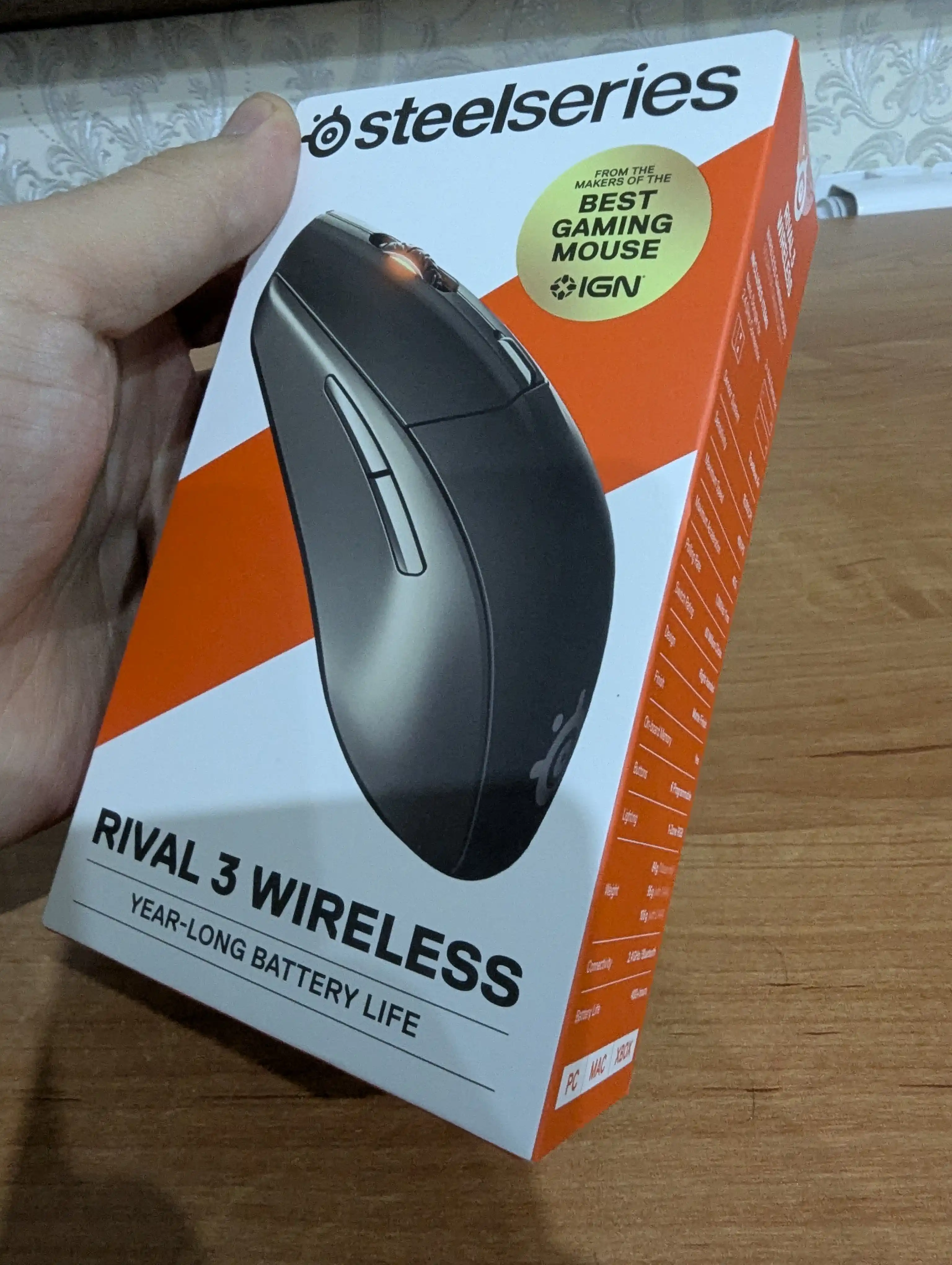 Игровая мышь Steelseries Rival 3 Wireless, до 400+ часов работы от батареи