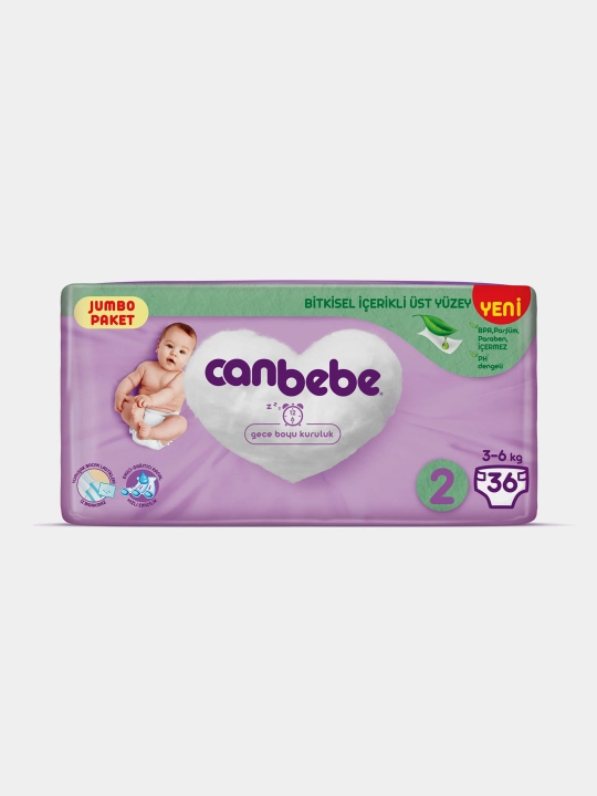 Детские подгузники Canbebe Jumbo Mini, размер 2, (3-6 кг), 36 шт