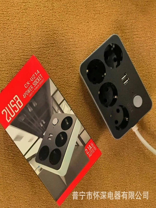 Сетевой фильтр CX-U214 рассчитан на 4 РОЗЕТКИ и 2 USB