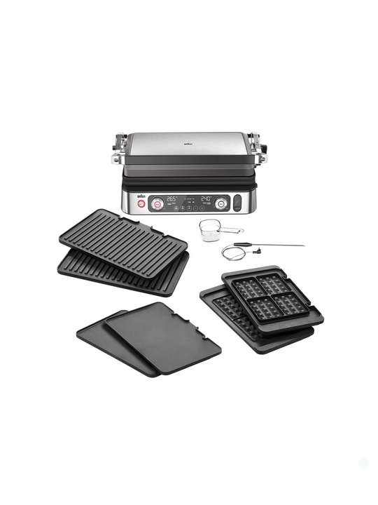 Elektr gril Braun CG9167 MultiGrill 9 Pro, 2200 Vt, termozond, 3 juft plastina