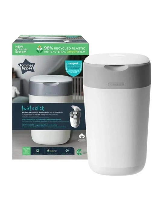 Корзина для утилизации подгузников Tommee Tippee Twist & Click, 1 шт, белая, розовая, голубая - 