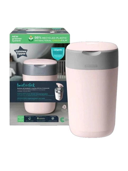 Корзина для утилизации подгузников Tommee Tippee Twist & Click, 1 шт, белая, розовая, голубая - 