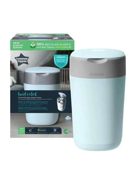 Корзина для утилизации подгузников Tommee Tippee Twist & Click, 1 шт, белая, розовая, голубая - 