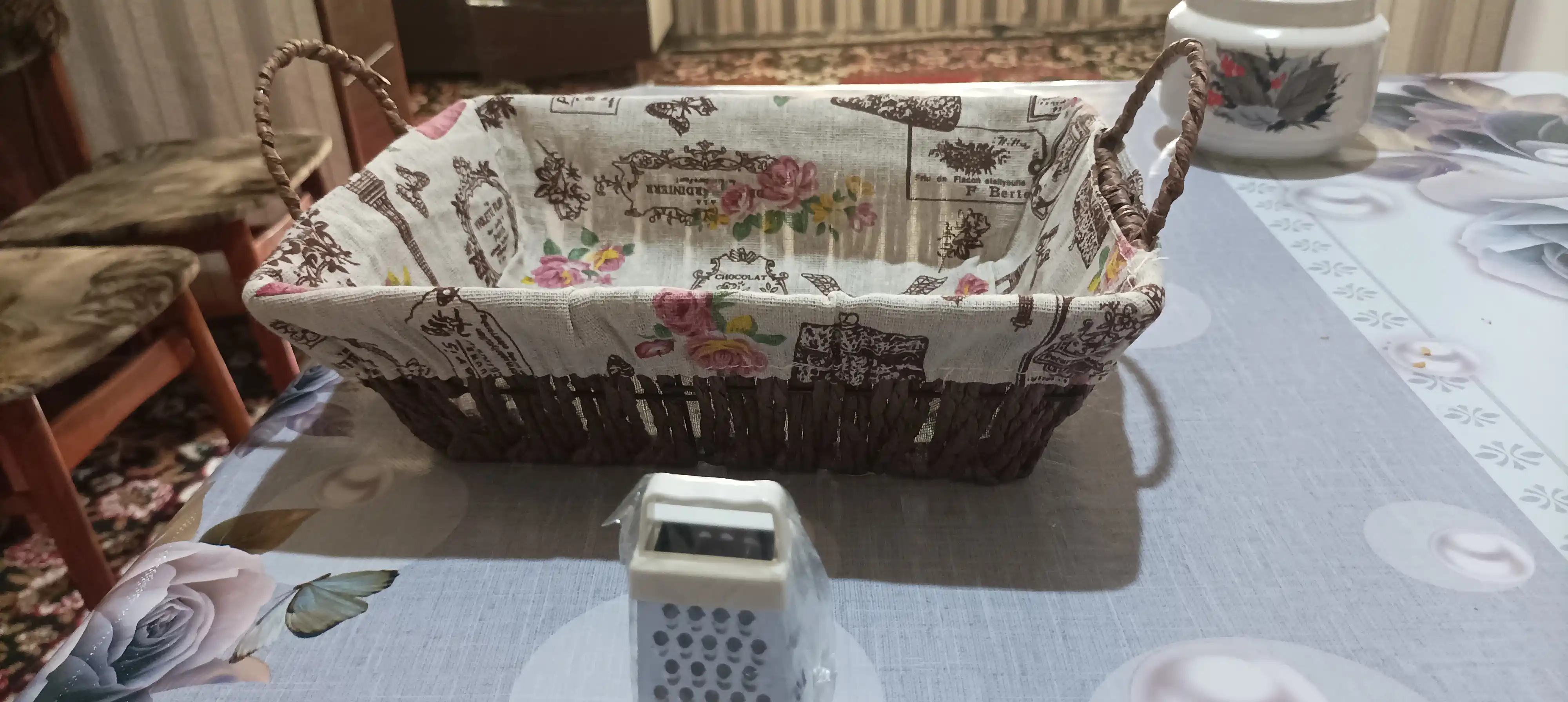 Корзина для хлеба плетеная с чехлом