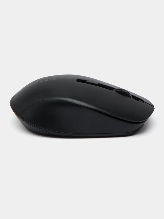 Simsiz bluetooth sichqoncha Metoo 2.4G E0 shovqinsiz, batareyka to'plamda, qora