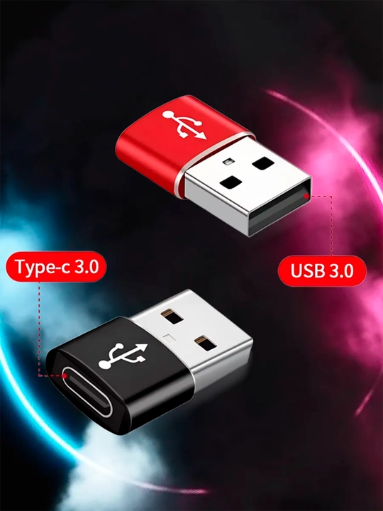 Переходник Type-C на USB адаптер OTG, металлический корпус