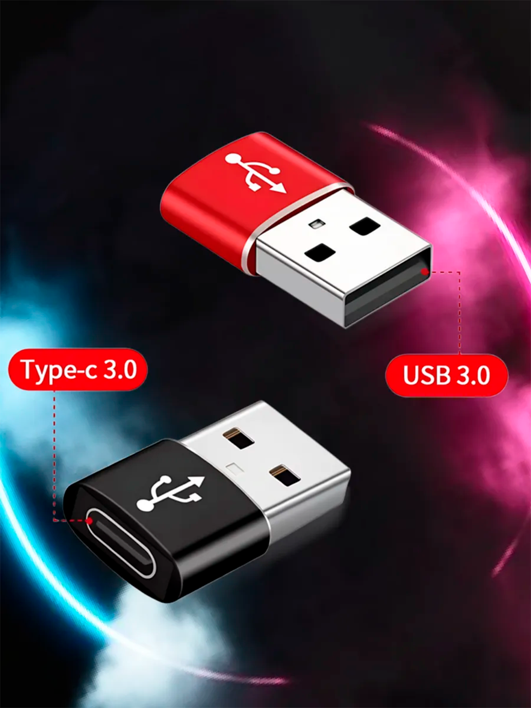 Переходник Type-C на USB адаптер OTG, металлический корпус