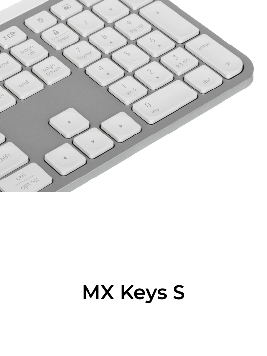 Logitech MX Keys S, yoritgichli ofis klaviaturasi, yaqinlashtirish sensori bilan  