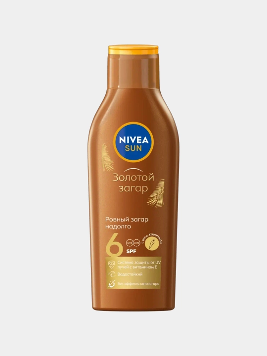 Лосьон для тела Nivea, солнцезащитный Золотой загар, SPF 6, 200 мл