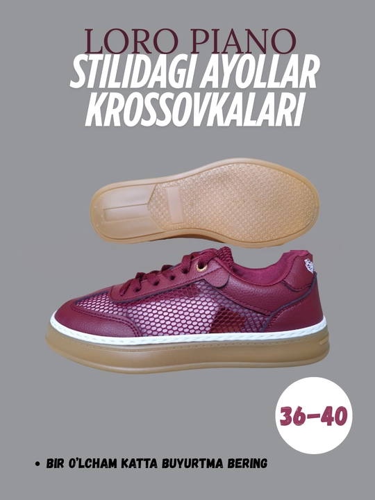 Loro piano stilidagi ayollar yozgi krossovkalari