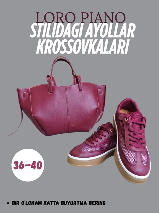 Loro piano stilidagi ayollar yozgi krossovkalari