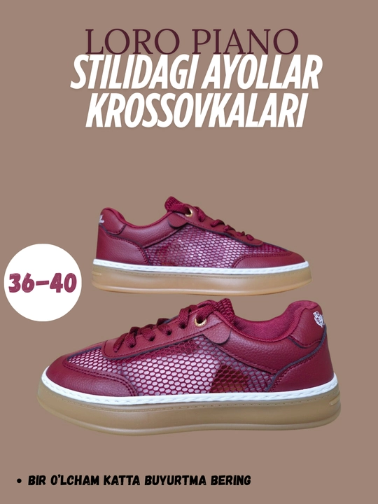 Loro piano stilidagi ayollar yozgi krossovkalari