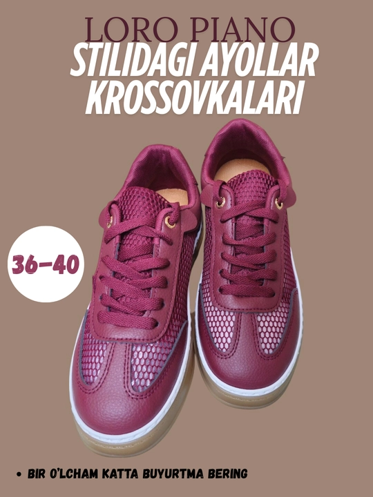 Loro piano stilidagi ayollar yozgi krossovkalari