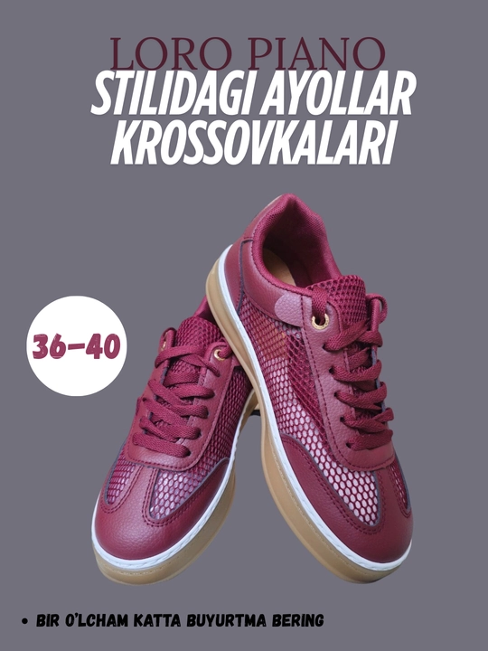 Loro piano stilidagi ayollar yozgi krossovkalari