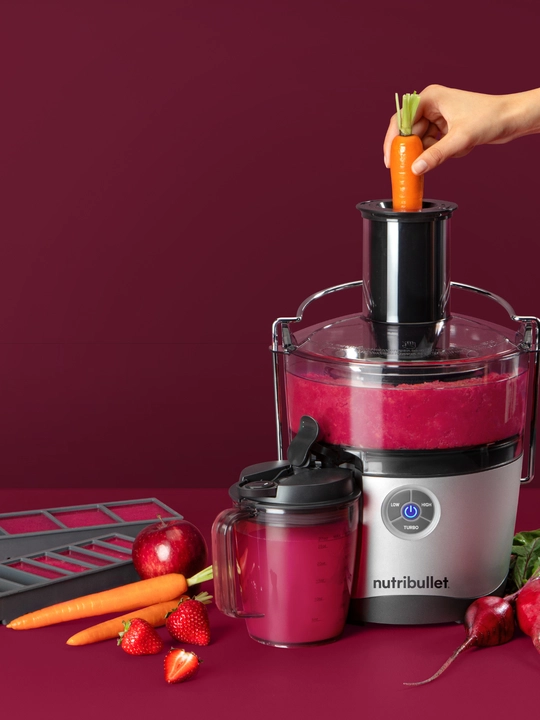 Соковыжималка NUTRIBULLET NBJ200G, 1000 Вт, 1.5 л, 3 скорости, серебристо-чёрная
