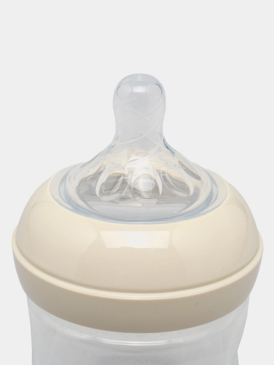BabyLand tabiiy silikonli butilka, chaqaloqlarni ovqatlantirish uchun, 125, 260 ml hajmli